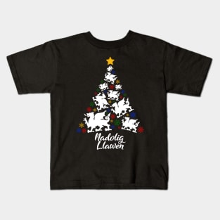 Nadolig Llawen Wales Welsh Cymru Merry Christmas Xmas Tree Kids T-Shirt